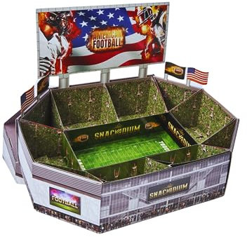 SNACKADIUM PRO - SNACKSTADION für American Football Fans, Geschenk zum Super Bowl Geburtstag oder Feier, Snackstadium passend zur NFL - XFL - ELF (Teamfarbe Grün)