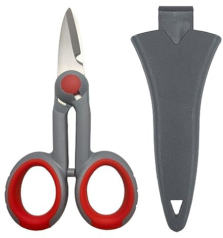 Forbici da elettricista, resistenti, con bordo seghettato, con copertura protettiva, attrezzatura multiuso per attività all'aperto, per lenza da pesca, filo di rame