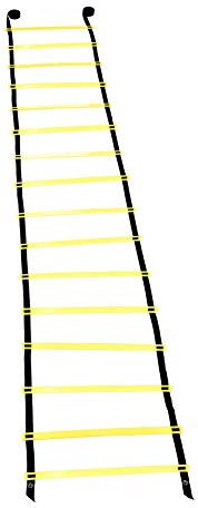 equlup Football Training Ladder, 8m Soccer Ball Training Ladder Flexibility Speed Training Tools PP Nylon Jumping Ladder Fitness Equipment for Sports Training(yellow)