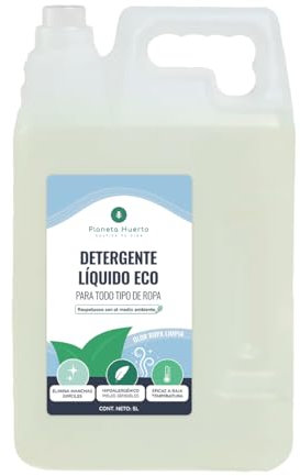 PLANETA HUERTO | Detergente Líquido Ropa Eco Aroma natural a ropa limpia 5 Litros Ecológico y eficaz para todo tipo de prendas - Detergente para Ropa Elimina las manchas más difíciles