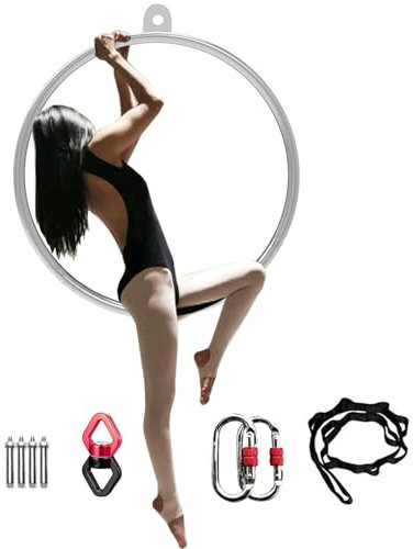 Aerial Hoop Ring Luftreifen-Set für Yoga für Erwachsene, Großer Lyra-Reifenring Zum Tanzen Im Fitnessstudio zu Hause, Einpunkt-Yogareifen aus Metall für Gymnastische Akrobatische Gewichtsabnahme ( Siz