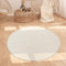 Paco Home Teppich Wohnzimmer Schlafzimmer Hochflor Weich Uni Skandinavisch Boho Motiv 3D Optik Regenbogen Waschbar Creme, Grösse:160 cm Rund