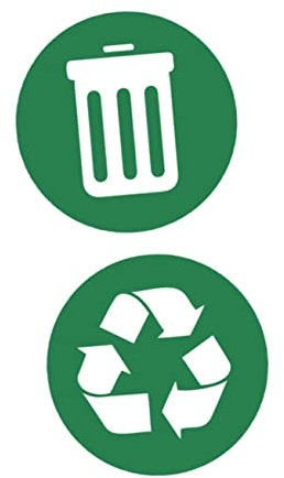 ULTECHNOVO 6pcs Adhesive Waste Sorting Stickers for Trash Can Recycling Labels Small Sticky Labels for Dustbin Recycle Sticker Decors for Kitchen Use