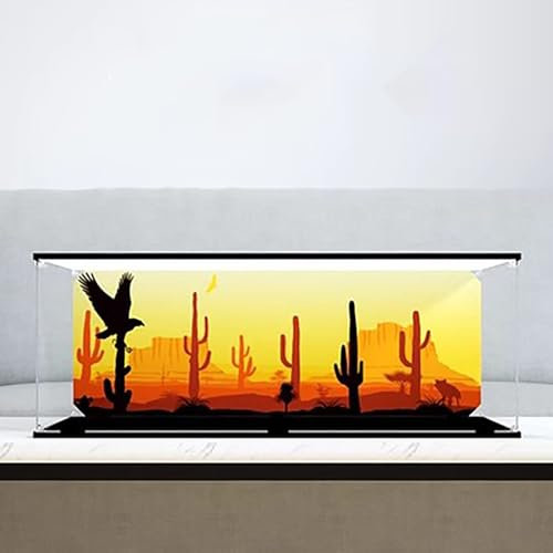 Yglophic Transparente Acryl-Vitrine für LG 75290 Mos Eisley Bistro Bar, staubdichte Aufbewahrungsbox aus Acryl, kompatibel mit LG 75290 (LG-Modell Nicht im Lieferumfang enthalten) 3MM+Light Board