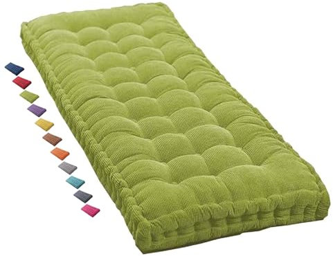 Sitzkissen Bank 150x40 100x40 80x40 160x40 120x40 200x40 Bankkissen, Gartenbank Kissen Bankauflage, Stuhlkissen 40x40 45x45 50x50, Sitzauflage Sitzpolster Bank für Innen outdoor, Fenster(Green 1N,90x3
