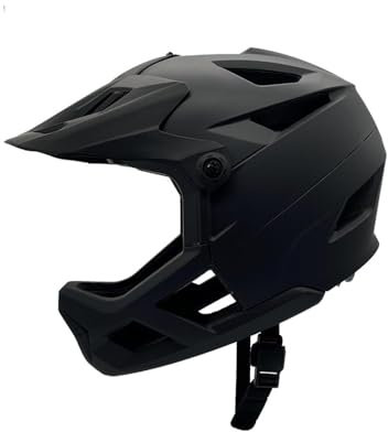 Lixada Casco integrale per adulti, casco da mountain bike per uomo e donna, leggero, con visiera regolabile e porta per occhiali, 55-59 cm