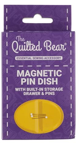 The Quilted Bear Extra starker magnetischer Nadelhalter (Gelb) – sichere Aufbewahrung von Nadeln und Stecknadeln – Aufbewahrung von Nähzubehör, ovales Design, erhältlich