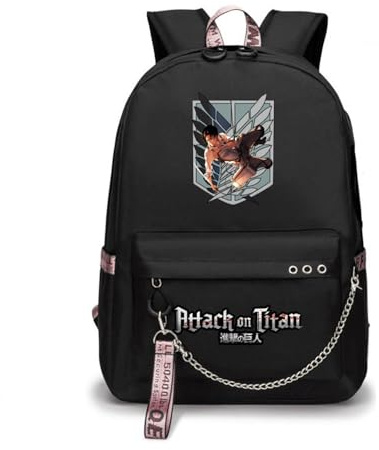 Anime AOT Rucksack Canvas Schultasche Laptop Schultasche Freizeitrucksack