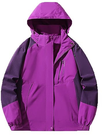 Mrat Wasserdichte Damen-Regenjacken, Regenjacken, Kapuzenjacke, Windbreaker, Kapuzenmantel, Laufjacke, Fahrradjacke, langärmelig, Kordelzug, Reißverschluss, leichte Jacken mit Taschen,