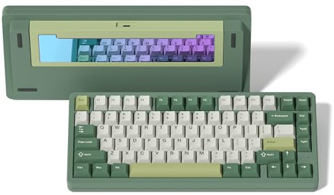 LQXQ SK75 75% Aluminium Wireless Mechanical Tastatur ANSI US, Pre-lubed POM Switches RGB Creamy Gaming Keyboard, 3-Modes BT5.0/2.4G/USB-C, Hot Swappable Keyboard mit Dichtung, Grüner