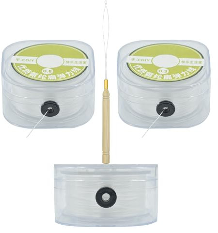 3 Spule Gummiband für armbänder 0.3mm, 0.6mm, 0.8 mm,elastisches Band für armbänder,Tragbares Nylonseil ist reißfest in Box,DIY Stretch schmuckfaden,nylonschnur für armbänder,gummischnur