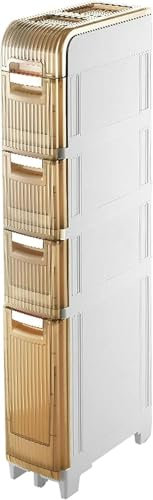 SHANYAYALI Aufbewahrungsschrank, stapelbare Schubladen, 3/4/5 Etagen, schmaler Rollwagen, Aufbewahrungszubehör, bodenstehender Schrank für Badezimmer, wasserdichte WC-Aufbewahrungskabine (Fif