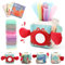 WOODEN TEETHER Baby Tissue Box Toy 6-12 Monate Montessori Sensorik Spielzeug, Fördert Sensorische & Motorik, mit Spiegeln, Farben, Texturen, Klängen, Jungen & Mädchen Lernspielzeug Geschenk(Krabben)