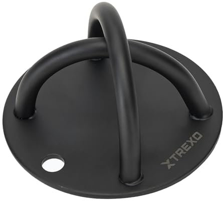 TREXO Wandhalterung für Trainingsbänder in Schwarz 12 x 12 cm Aus Stahl für die Wandmontage Möglichkeit für Wandhalterung für Fitnessgurte Praktisches Zubehör für Home Fitnessstudios