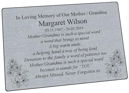 Engraved Memorial Plaque, Bench Name Plate, Grave Marker, Outdoor Weatherproof, Brass Effect, Brushed Steel Effect, 6 x 4