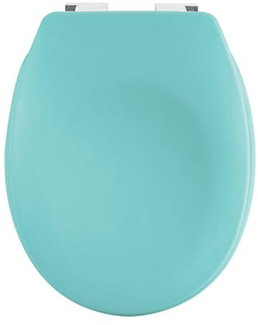 Spirella - Abattant WC Thermo Dur Neela - Charnières en ABS Chromé - Couvercle WC avec Frein de Chute - Fermeture Slow-Close - 44 x 37 x 3 cm - Aqua Mat