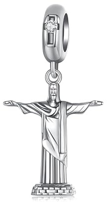 Anhänger Christus Erlöser Denkmal Rio de Janeiro, 925er Silber, Les Folies für Pandora, Sterling-Silber, Zirkonia
