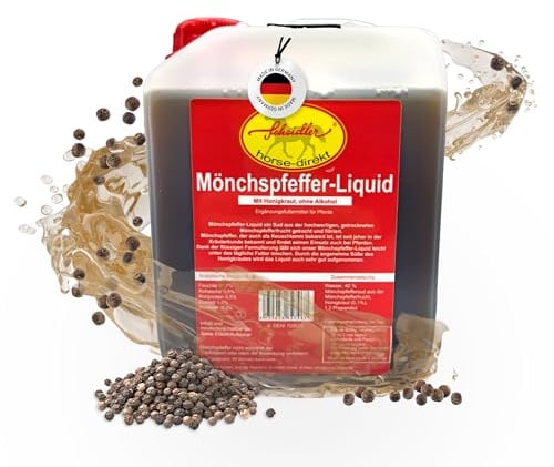 Scheidler horse-direkt Mönchspfeffer Liquid für Pferde 2500ml Hochdosiert – 100% Natürliches Ergänzungsfuttermittel für Pferde – Premium Sud aus Mönchspfeffer - Qualität aus Deutschland