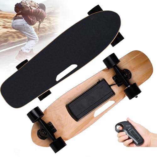 hKjPlvf 350W Electric Skateboard for Adults Teens, Electric Longboard with Wireless Remote Control, 22km Top Speed, 8km Range, 3 Speed Adjustment, Max Load 180 Lbs
