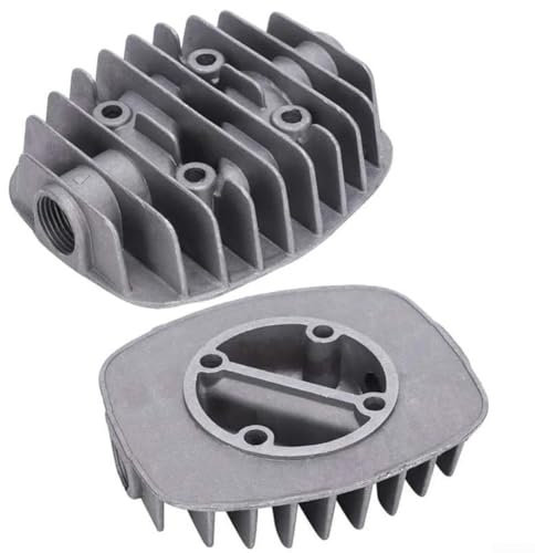 Jotekonoby Tête de compresseur d'air en fonte d'aluminium avec filetage femelle G1/2 G3/8 42 mm Distance centrale Double cylindre pour équipement industriel