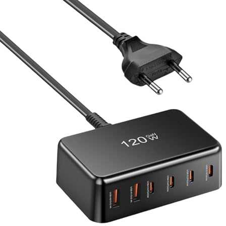Chargement Murs 120W - Adaptateur -périphériques, Bouche De Voyage Portable | Bloc De Charge À Grande Vitesse avec Six Ports pour Téléphone Informatique Smartwatch Mobile Tech Work Trip
