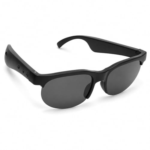 KI Übersetzer Sonnenbrille mit Mikrofon, 144 Sprachen Smarte Sprachübersetzer Brille, Kabellose Bluetooth 5.3 Audio Brille für Sport, Musik und Anrufe