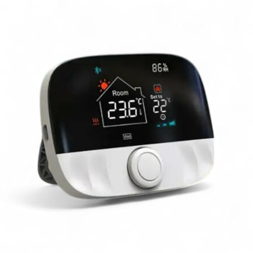 Smartlife Domotica WLAN Thermostat, Brandwerend PC+ABS, 86x86x25mm, Tuya Smart Life App, Google Home & Alexa Kompatibel, 230V AC, 3A, 5-35°C, Modell 2250122