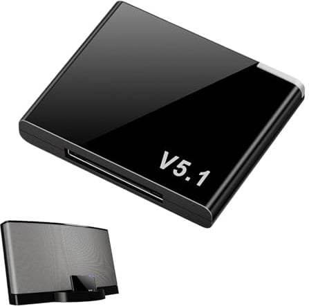 30 Pin Bluetooth Adapter For Bose Sounddock 5.1 Bluetooth Receiver,Compatible with iPod/iPhone Music Docking Stations,Portable Bluetooth Adapter Wireless Audio Receiver(Not for Cars)
