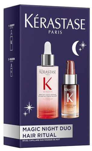 Kérastase Pflegeset mit Genesis Sérum Anti-Chute Fortifiant gegen Haarverlust und Haarbruch (90 ml) und Nutritive 8H Magic Night Serum (30 ml) für mehr Glanz und Geschmeidigkeit