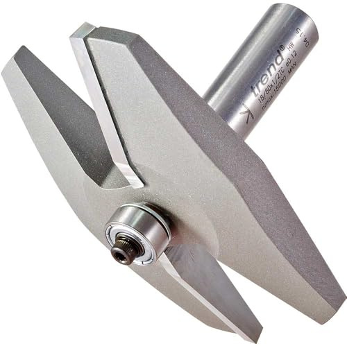 Trend Large Bevel Panel Raiser Router Cutter, 1/2 in Shank, 86mm | Bearing Guided Panel Raiser Cutter For Large Bevel Profiles, 15-Degree Angle And 12.7 mm Cut Length, 18/80X1/2TC