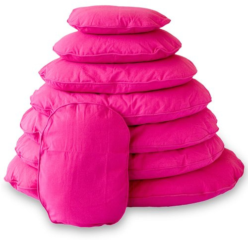 Lex & Max/PETFAB - Bezug TIVOLI für OVAL Hundekissen-Füllung - Größe: 80 cm, Farbe: Fuchsia