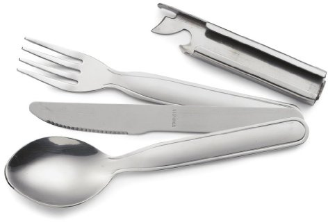 Highlander Campingbesteck Military Style aus Edelstahl 4-teilig, CP078