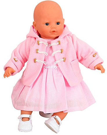 FRILLY LILY PINK DOLLS DUFFLE COAT FOR DOLLS 18-20 INCHES 45-50CM [ONLY COAT INCLUDED!] FOR DOLLS SUCH AS 46 cm BABY ANNABELL
