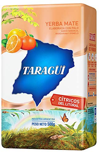 Yerba Mate (Hierba Mate) con palo Taragüi Citricos 500 gr. Infusión típica de países como Argentina, Uruguay y Paraguay. Bebida energética con excelentes propiedades nutricionales. Paquete de 500 gramos.