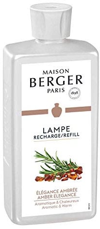 Lampe Berger - Recharge de parfum Lampe Berger 500ml - Parfum Élégance Ambrée - Maison Berger Paris, Gris