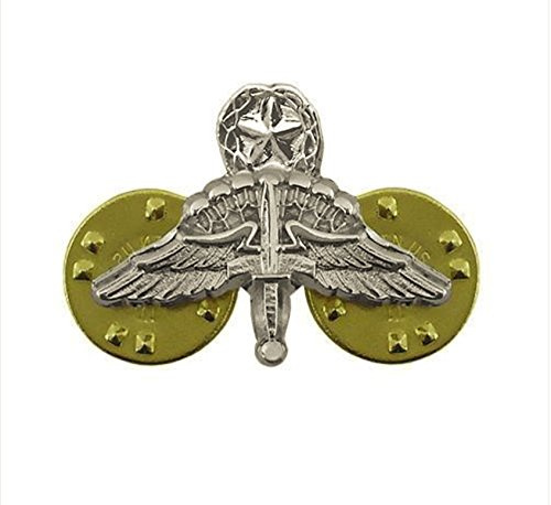 VANGUARD - Insignia para vestido del ejército: Master Freefall Jump Wing – Miniatura, acabado de espejo