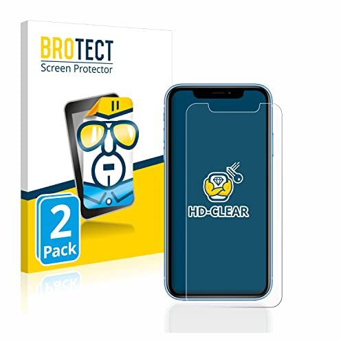 BROTECT Schutzfolie für Apple iPhone XR | 2 Stück Transparenter Displayschutz Made in Germany Klare Displayschutz-Folie Clear Einfache Montage Case-Friendly