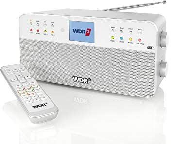 WDR-Radio - 8 Speichertasten für WDR-Sender - Fernbedienung - Bluetooth - Kopfhöreranschluss - Farbdisplay - Stereoklang - AUX-In - Silber - Digitalradio