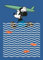 Komar Disney Vlies Fototapete Mickey gone Surfin' | Größe: 200 x 280 cm (Breite x Höhe), Bahnbreite 50 cm | Tapete, Wandbild, Dekoration, Wandbelag, Kinderzimmer, Schlafzimmer | DX4-025, blau