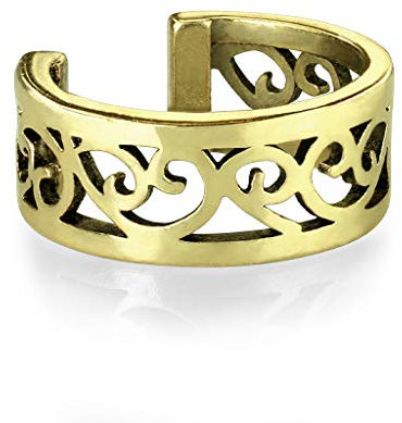 Bungsa Ear Cuff Ornament-Ohrklemme für Damen aus 316L Edelstahl (gold)