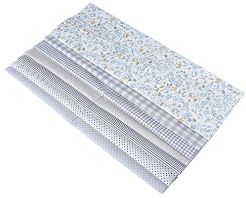 Karierte Blätter, 7 Stück, kleine Stoffbündel, Quilten, Nähen, Baumwollstoff, Quadrate für DIY, Nähen, Scrapbooking, graue Leinen-Steppdecke