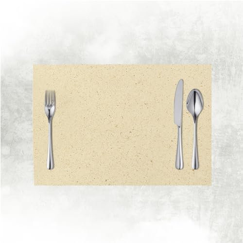 Mank GmbH Bio Tischsets ECO aus Graspapier 40 cm x 30 cm Platzset für Gastronomie und Feiern ideal 100 Stück Bio Gras Papier