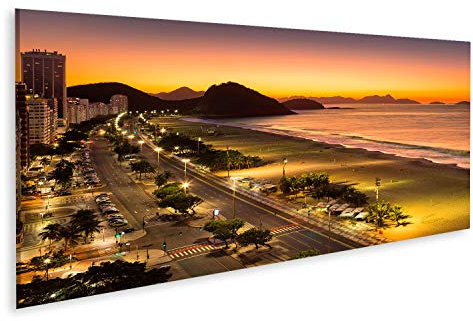 islandburner Bild auf Leinwand Copacabana Strand Morgendämmerung Rio De Janeiro Brasilien Bilder Wandbilder Poster