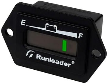 Runleader 12V 24V 36V 48V LED Indicatore di Batteria, misuratore di capacità della Batteria, Monitor di Carica e scarica della Batteria per Carrello da Golf Auto elettrica Star Car (48V)