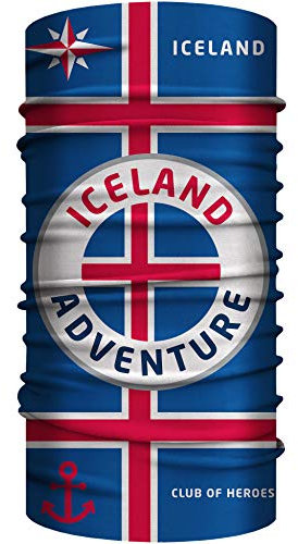 Club of Heroes Island Bandana, nahtloses Multifunktionstuch aus weicher Mikrofaser/atmungsaktiv Schlauchschal Halstuch Mundschutz Schal Tuch/Iceland isländische Flagge Fahne