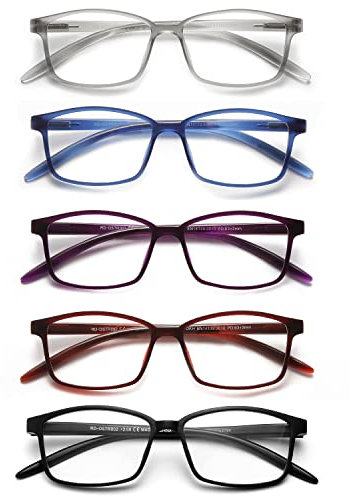 SKYWAY 5 Pack Lesebrille für Herren Damen, Blaulicht blockierende Brillen, leichte Blendschutz-Computerspielleser, lesebrille 2.5