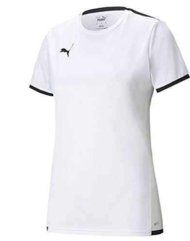 PUMA Femme Teamliga Jersey W Shirt, Noir/Blanc, S EU