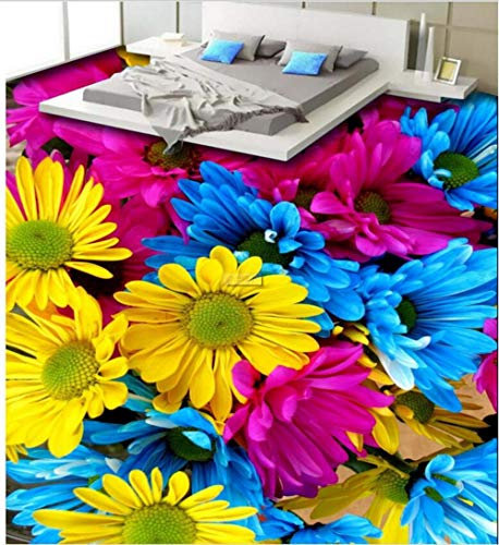 Schöne schillernde Chrysantheme Blumen Bodenfliesen benutzerdefinierte große Fresko PVC tragbare Umwelt wasserdichter Boden-150 * 105cm