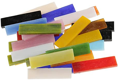 LUOSHUAI Tesselles mosaique 70 pièces Rectangle Forme Différentes Couleurs Pièces en Verre Carreaux de mosaïque Mosaique Verre