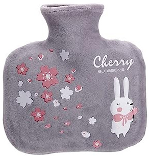 LZHLMCL Hot Water Bottle Cover Flannel Cover Hot Water Bottle Water Filling Hot Water Bottle Girl Warm Handbag Grey